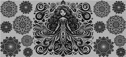 16oz black and white-B 6